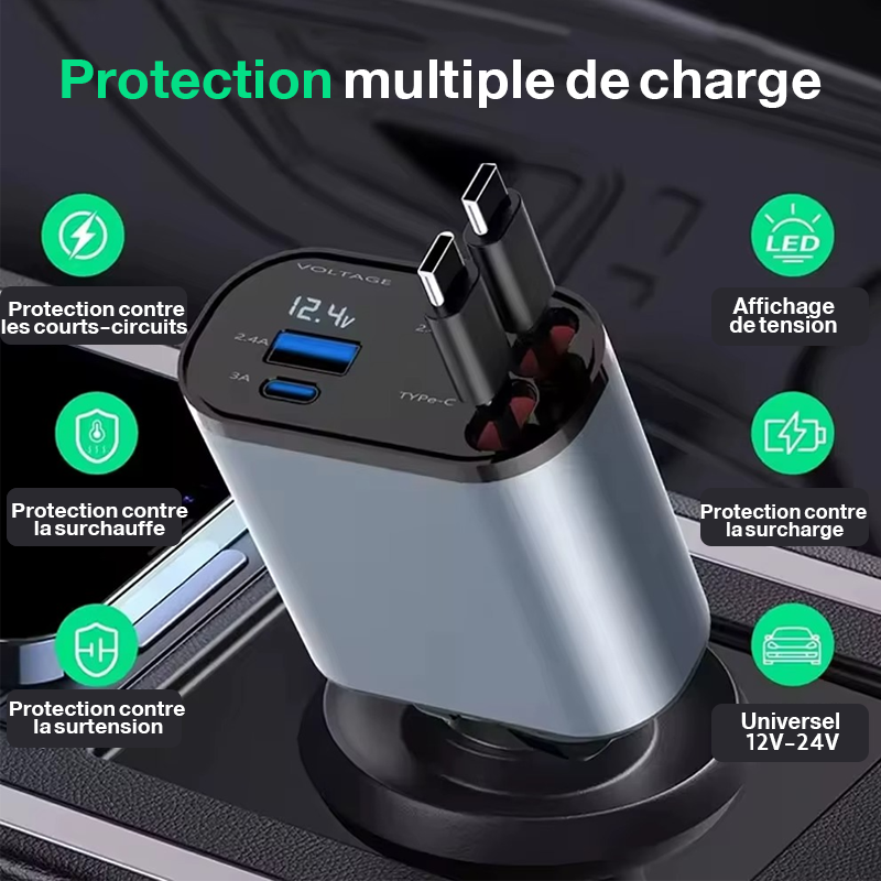 Chargeur Voiture Intelligent 4 en 1