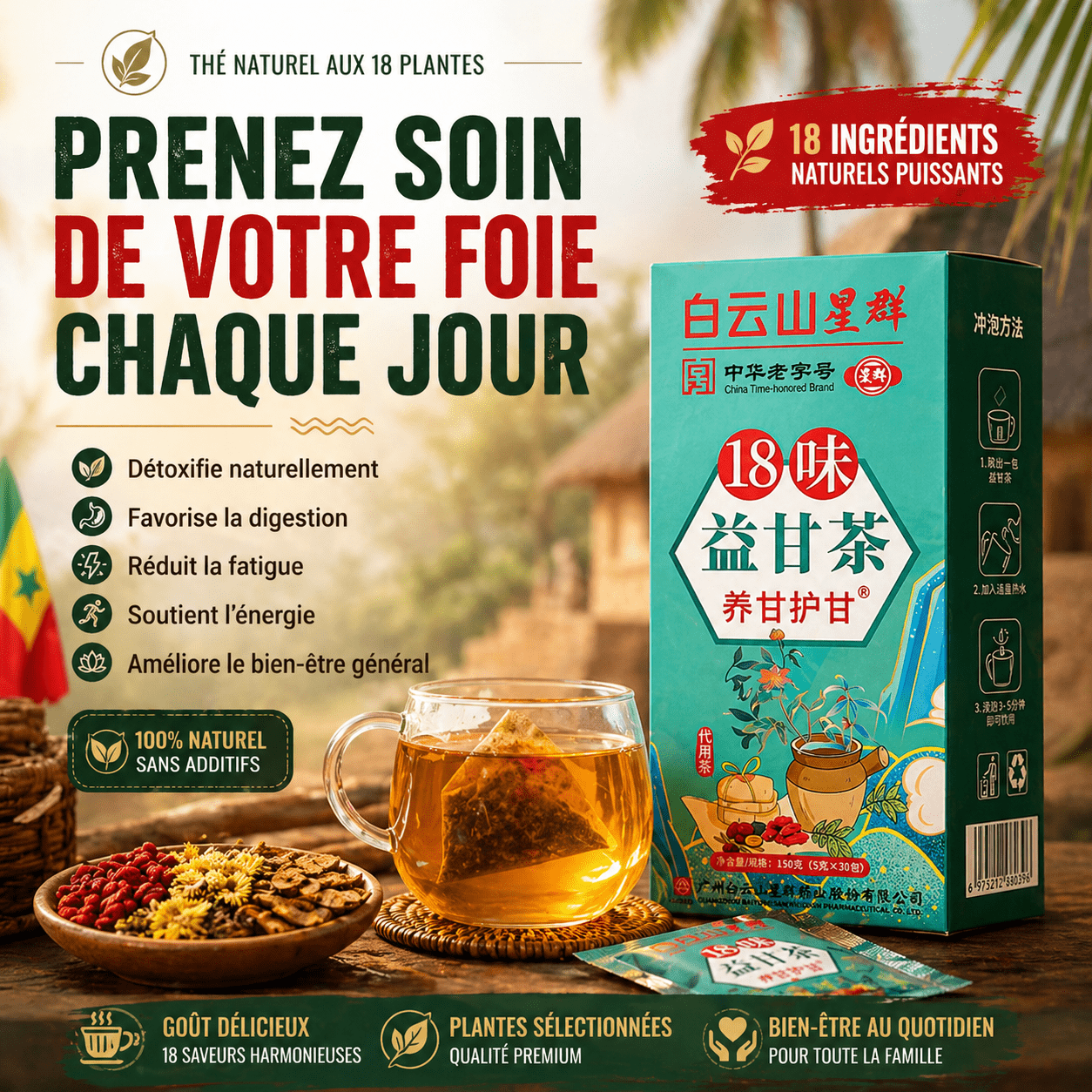 Thé Naturel Détox Quotidien – 18 Plantes
