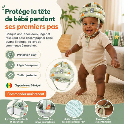 Casque Anti-Choc Bébé 360° – Protection Douce pour les Premiers Pas