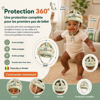 Casque Anti-Choc Bébé 360° – Protection Douce pour les Premiers Pas