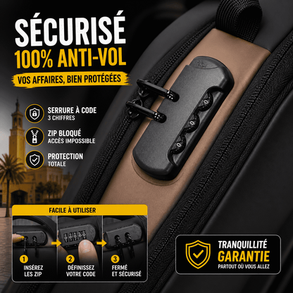 Sac Bandoulière Anti-Vol Premium | USB & Serrure Sécurisée