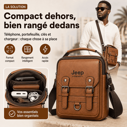 Sac Bandoulière Homme Élégant + Portefeuille Offert