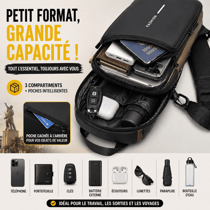 Sac Bandoulière Anti-Vol Premium | USB & Serrure Sécurisée
