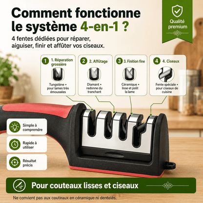 Aiguiseur de Couteaux 4-en-1 Premium