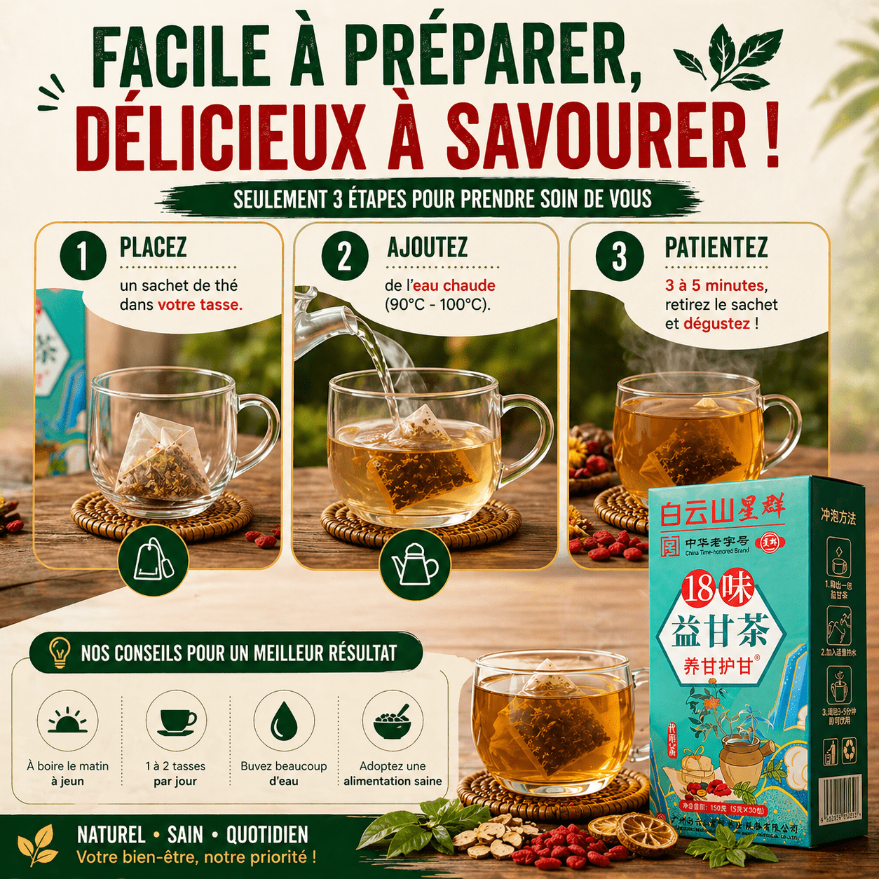 Thé Naturel Détox Quotidien – 18 Plantes