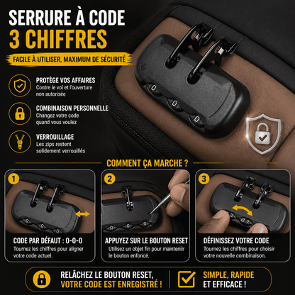 Sac Bandoulière Anti-Vol Premium | USB & Serrure Sécurisée