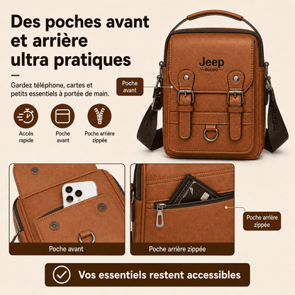 Sac Bandoulière Homme Élégant + Portefeuille Offert