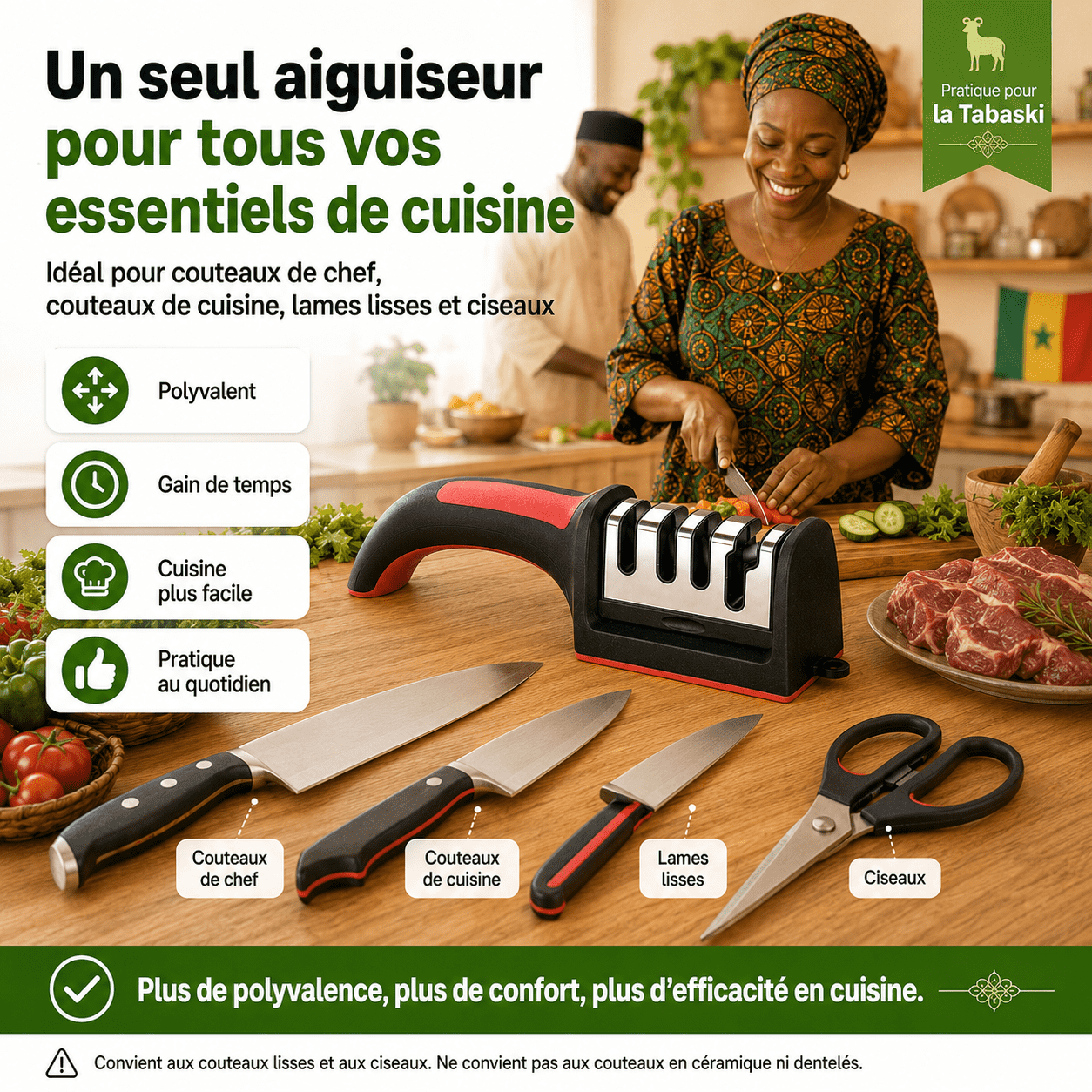 Aiguiseur de Couteaux 4-en-1 Premium
