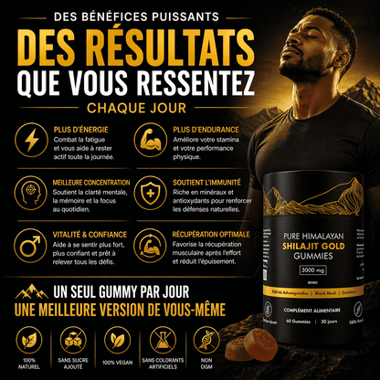 Shilajit Gold Gummies 3000mg – 60 Gummies