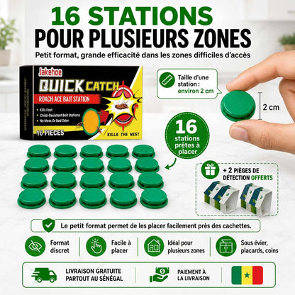 Stations Anti-Cafards Quick Catch – 16 Pièces + 2 Pièges Offerts