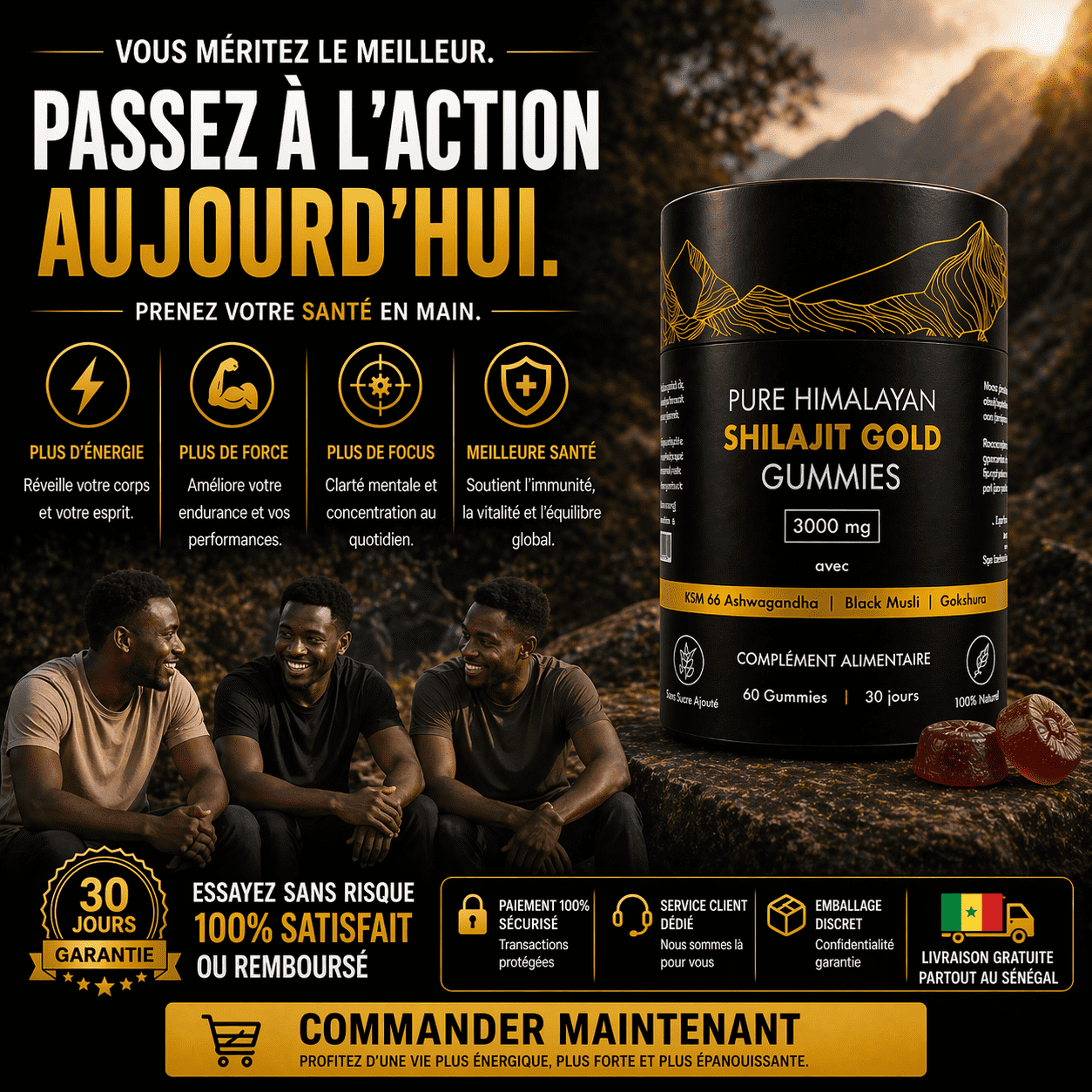 Shilajit Gold Gummies 3000mg – 60 Gummies