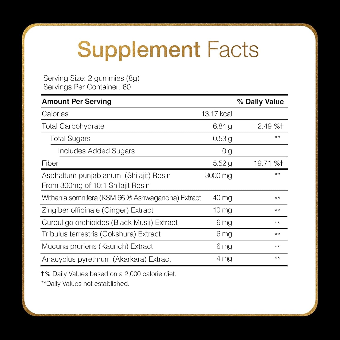 Shilajit Gold Gummies 3000mg – 60 Gummies