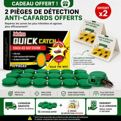 Stations Anti-Cafards Quick Catch – 16 Pièces + 2 Pièges Offerts