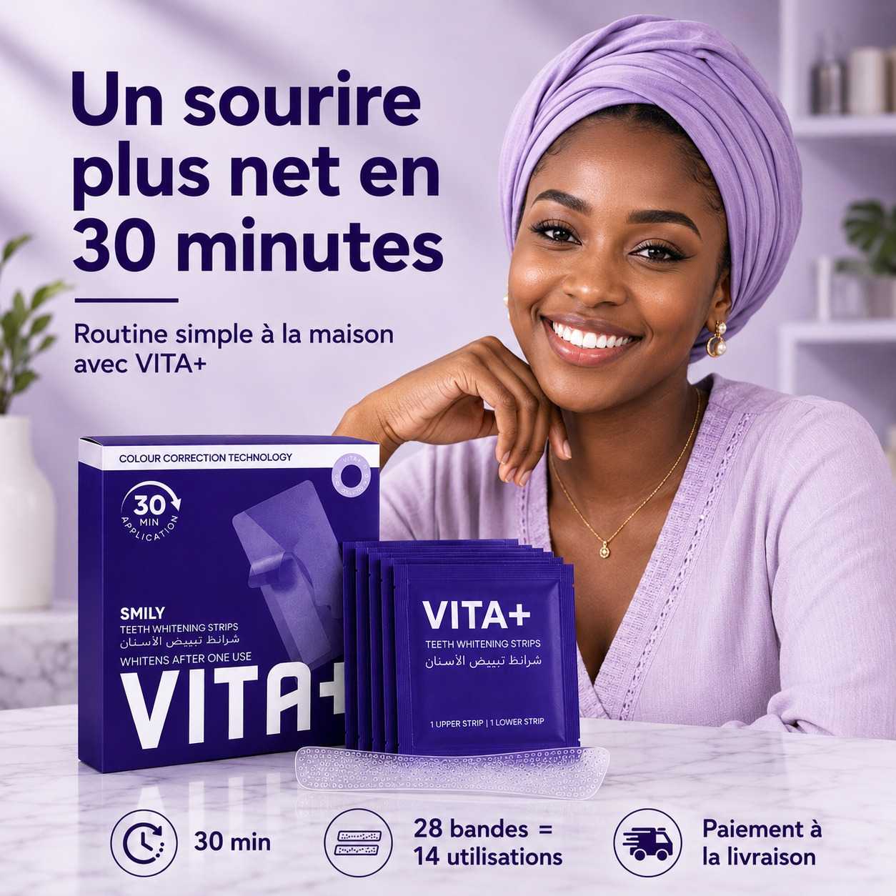VITA+ – Bandes de Blanchiment Dentaire 30 Min