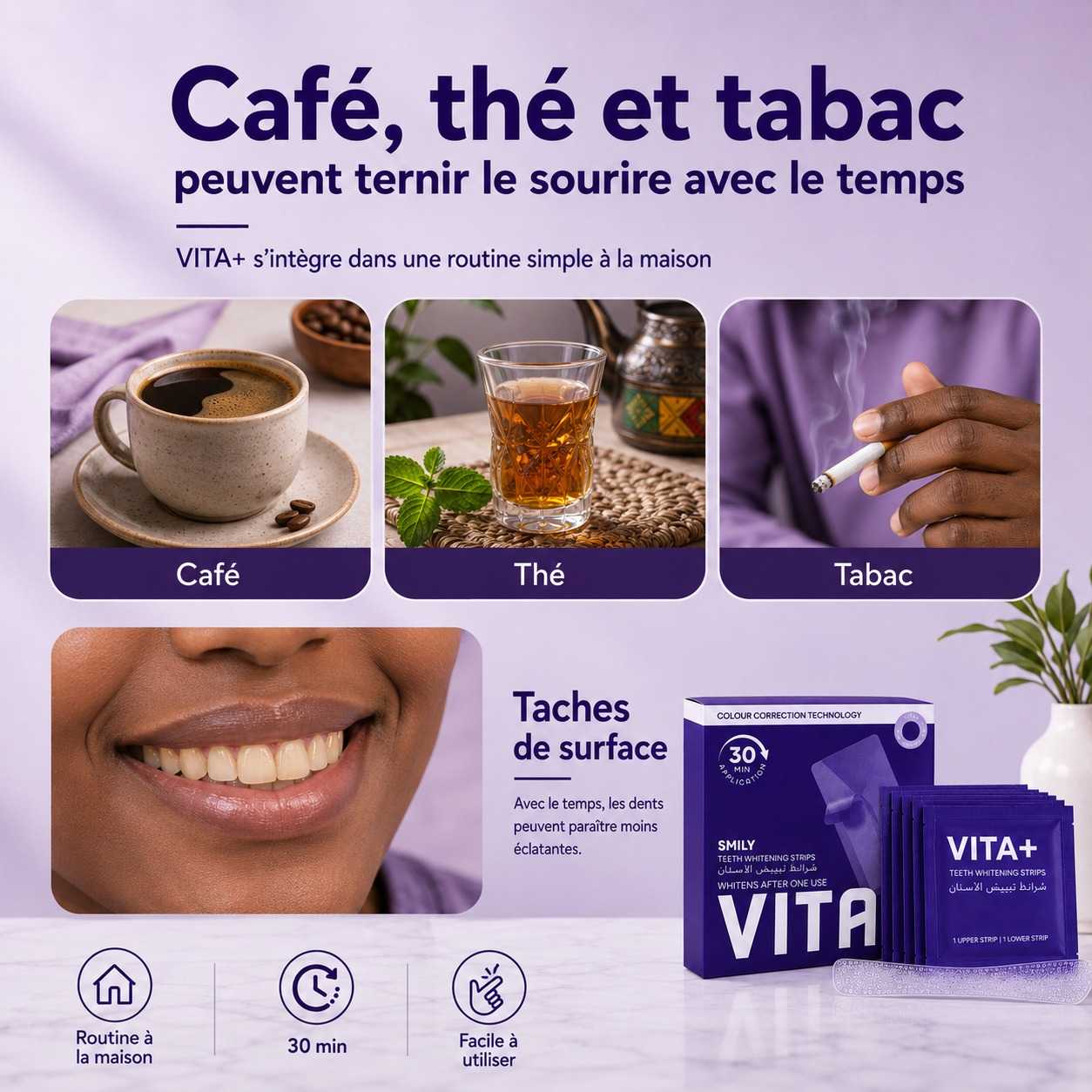 VITA+ – Bandes de Blanchiment Dentaire 30 Min