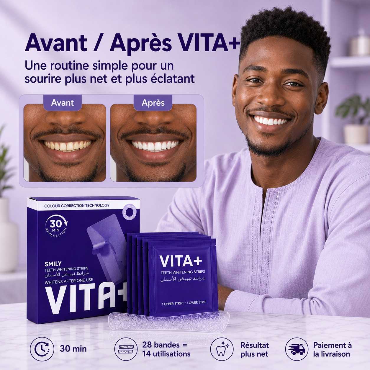 VITA+ – Bandes de Blanchiment Dentaire 30 Min