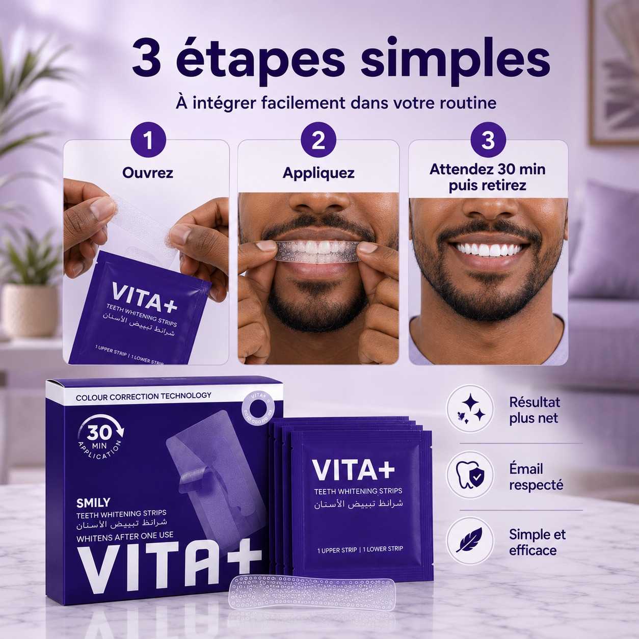 VITA+ – Bandes de Blanchiment Dentaire 30 Min