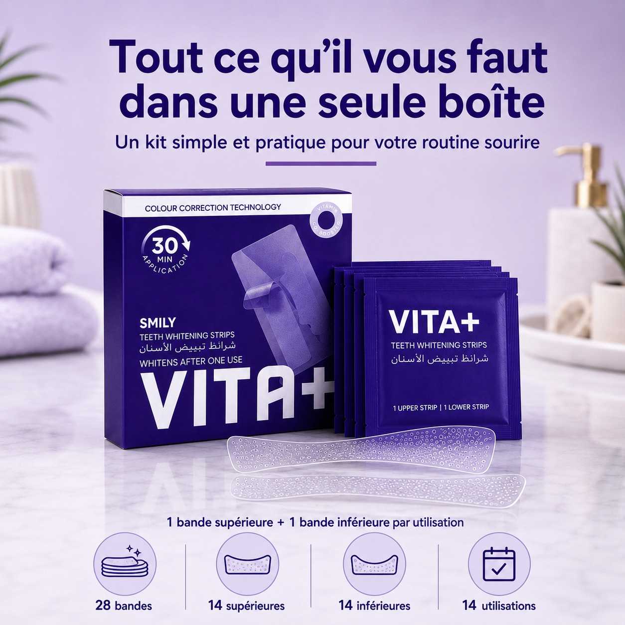 VITA+ – Bandes de Blanchiment Dentaire 30 Min