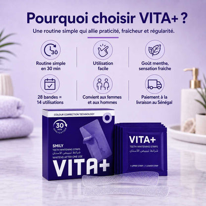 VITA+ – Bandes de Blanchiment Dentaire 30 Min