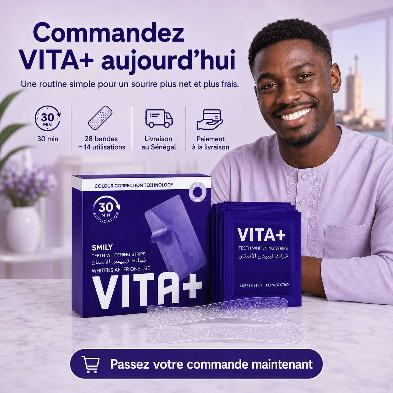 VITA+ – Bandes de Blanchiment Dentaire 30 Min