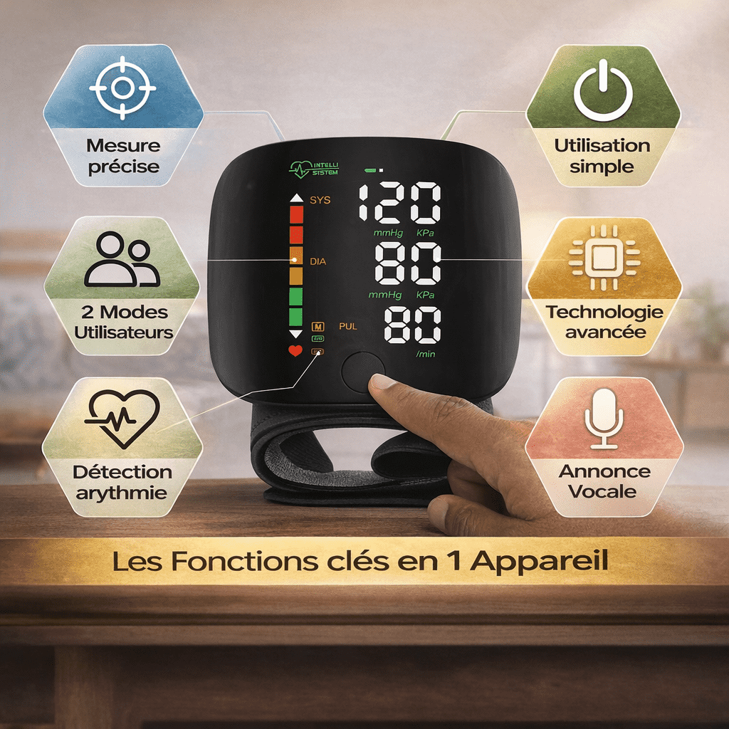 Tensiomètre Électronique Rechargeable – Mesure Précise & Rapide