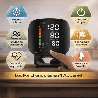 Tensiomètre Électronique Rechargeable – Mesure Précise & Rapide