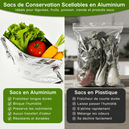 Sacs de Conservation Alimentaire  – Réutilisables & Anti-Odeur