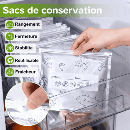 Sacs de Conservation Alimentaire  – Réutilisables & Anti-Odeur