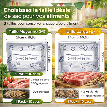 Sacs de Conservation Alimentaire  – Réutilisables & Anti-Odeur