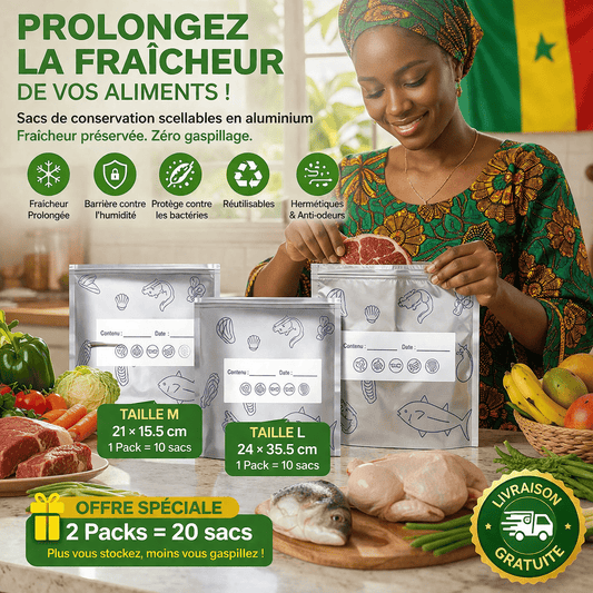 Sacs de Conservation Alimentaire  – Réutilisables & Anti-Odeur