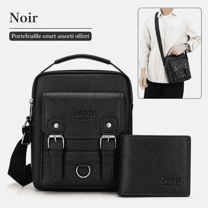 Sac Bandoulière Homme Élégant + Portefeuille Offert